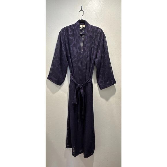 Vintage Victoria’s Secret Purple Robe Gold Crown Label Small Peignoir Glam READ - Picture 1 of 9